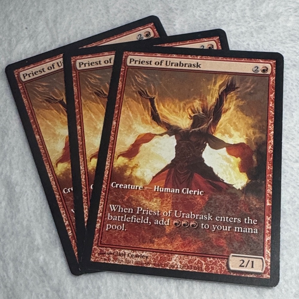 MTG Magic the Gathering Priest of Urabrask x3